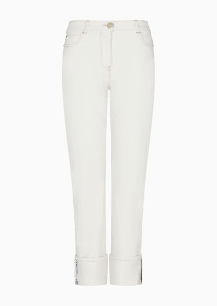 White Femme Jeans Qualité Inégalée Jean 5 Poches Collection Denim En Denim De Coton Stretch